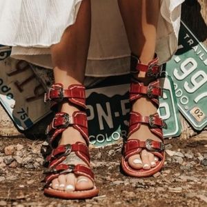 NEW FreeBird CLEOPATRA Red Sandals size 6